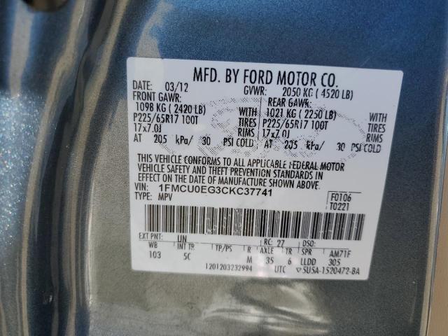 Photo 14 from auction – 2012 FORD ESCAPE LIM with VIN 1FMCU0EG3CKC37741