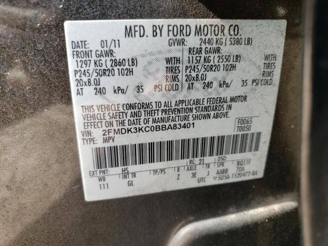 Photo 14 from auction – 2011 FORD EDGE LIMIT with VIN 2FMDK3KC0BBA83401