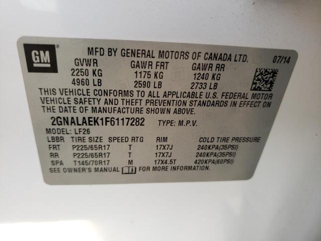 Photo 14 from auction – 2015 CHEVROLET EQUINOX LS with VIN 2GNALAEK1F6117282
