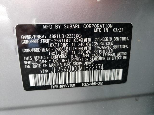 Photo 14 from auction – 2021 SUBARU FORESTER L with VIN JF2SKAUC0MH522374