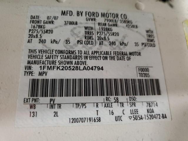 Photo 14 from auction – 2008 FORD EXPEDITION with VIN 1FMFK20528LA04794