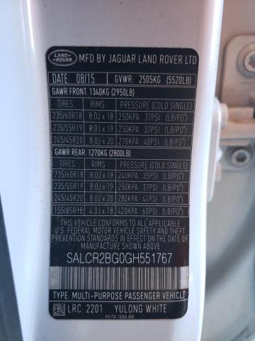 Photo 14 from auction – 2016 LAND ROVER DISCOVERY with VIN SALCR2BG0GH551767