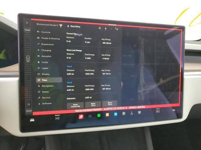 Photo 9 from auction – 2022 TESLA MODEL X with VIN 7SAXCAE58NF350603