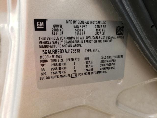 Photo 14 from auction – 2010 BUICK ENCLAVE CX with VIN 5GALRBEDXAJ173578