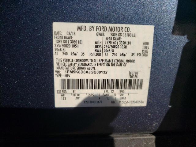 Photo 14 from auction – 2018 FORD EXPLORER X with VIN 1FM5K8D8XJGB38132