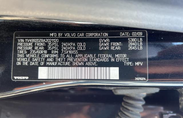 Photo 10 from auction – 2010 VOLVO XC60 T6 with VIN YV4992DZ8A2021120