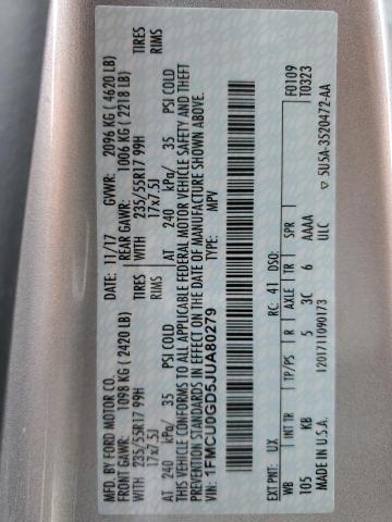Photo 14 from auction – 2018 FORD ESCAPE SE with VIN 1FMCU0GD5JUA80279
