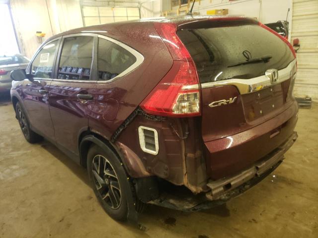 Photo 2 from auction – 2016 HONDA CR-V SE with VIN 5J6RM4H4XGL058632