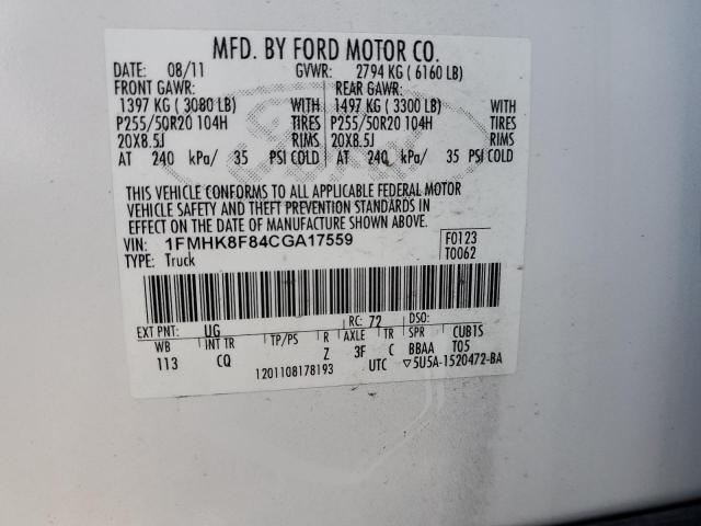Zdjęcie 14 z aukcji – 2012 FORD EXPLORER L z VIN 1FMHK8F84CGA17559