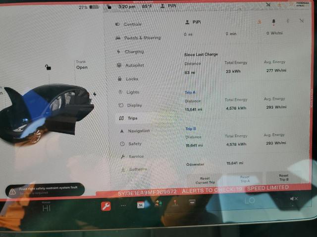 Photo 9 from auction – 2021 TESLA MODEL 3 with VIN 5YJ3E1EA9MF989672