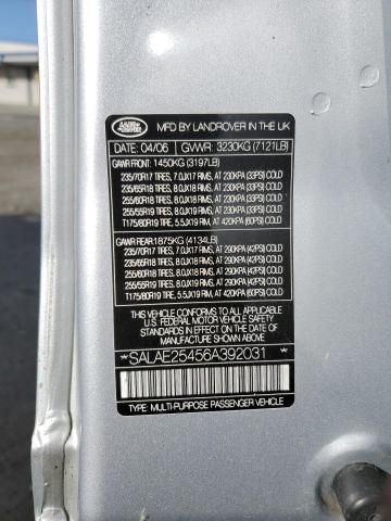 Photo 14 from auction – 2006 LAND ROVER LR3 SE with VIN SALAE25456A392031
