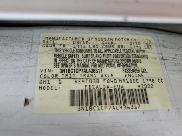 Photo 14 from auction – 2010 NISSAN VERSA S with VIN 3N1BC1CP7AL436317