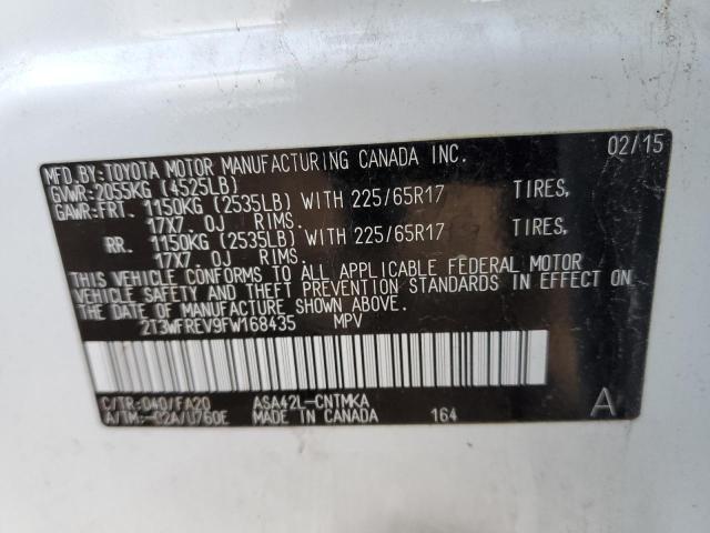 Photo 14 from auction – 2015 TOYOTA RAV4 XLE with VIN 2T3WFREV9FW168435