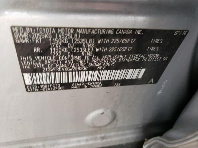 Photo 14 from auction – 2016 TOYOTA RAV4 XLE with VIN 2T3WFREVXGW298936