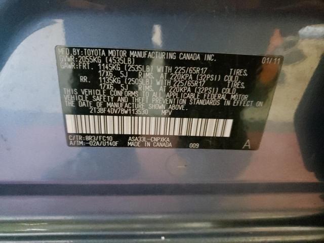 Photo 14 from auction – 2011 TOYOTA RAV4 with VIN 2T3BF4DV7BW113530