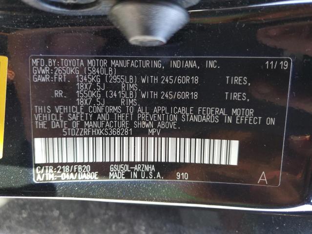 Zdjęcie 14 z aukcji – 2019 TOYOTA HIGHLANDER z VIN 5TDZZRFHXKS368281