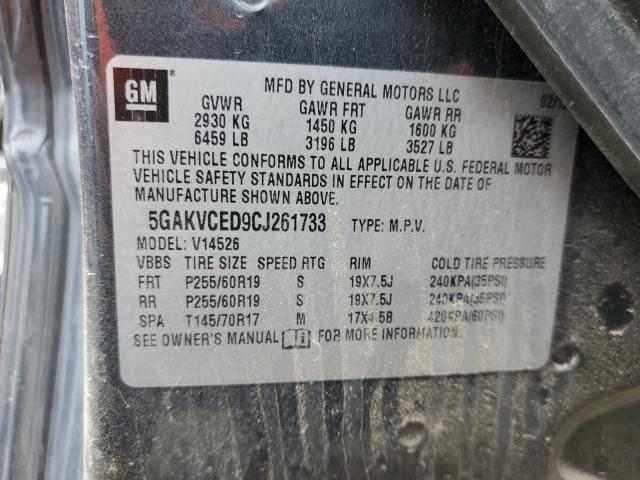Photo 14 from auction – 2012 BUICK ENCLAVE with VIN 5GAKVCED9CJ261733
