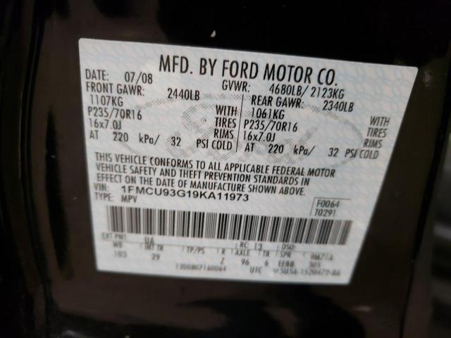 Photo 14 from auction – 2009 FORD ESCAPE XLT with VIN 1FMCU93G19KA11973