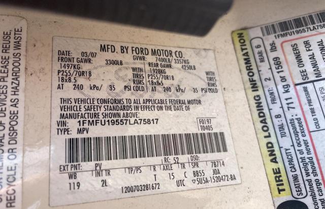 Photo 10 from auction – 2007 FORD EXPEDITION with VIN 1FMFU19557LA75817