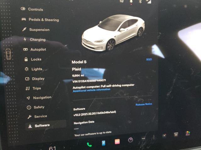 Photo 9 from auction – 2021 TESLA MODEL S with VIN 5YJSA1E68MF449071