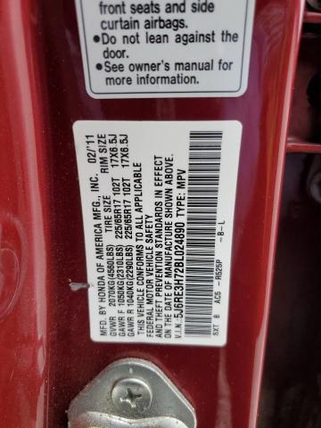Photo 14 from auction – 2011 HONDA CR-V EXL with VIN 5J6RE3H72BL024890