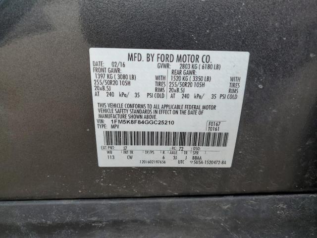 Photo 14 from auction – 2016 FORD EXPLORER L with VIN 1FM5K8F84GGC25210