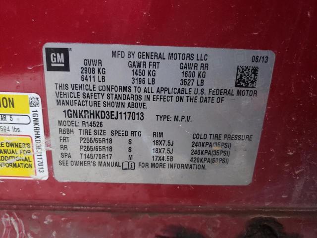 Photo 14 from auction – 2014 CHEVROLET TRAVERSE L with VIN 1GNKRHKD3EJ117013