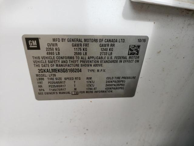 Photo 14 from auction – 2016 GMC TERRAIN SL with VIN 2GKALMEK6G6166204
