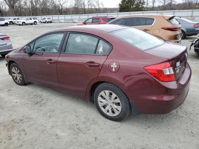 Photo 2 from auction – 2012 HONDA CIVIC LX with VIN 19XFB2F54CE038619