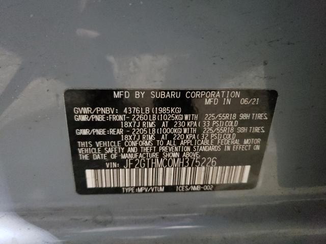Photo 14 from auction – 2021 SUBARU CROSSTREK with VIN JF2GTHMC0MH375226