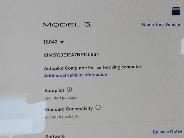 Photo 9 from auction – 2022 TESLA MODEL 3 with VIN 5YJ3E1EA7NF145664