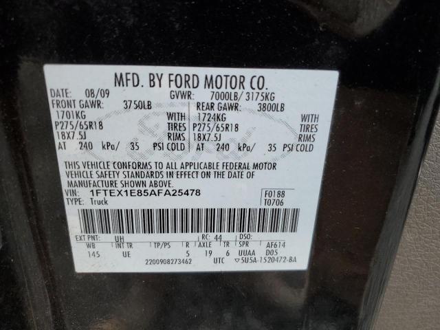 Photo 14 from auction – 2010 FORD F150 SUPER with VIN 1FTEX1E85AFA25478