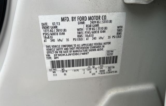 Photo 10 from auction – 2013 FORD EDGE SEL with VIN 2FMDK3J91DBC74897