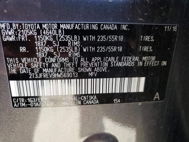 Photo 14 from auction – 2017 TOYOTA RAV4 SE with VIN 2T3JFREV9HW569013