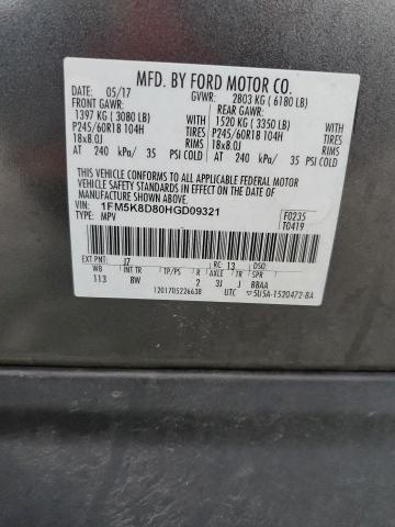 Photo 14 from auction – 2017 FORD EXPLORER X with VIN 1FM5K8D80HGD09321