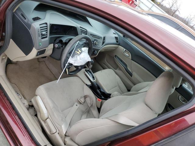 Photo 8 from auction – 2012 HONDA CIVIC LX with VIN 19XFB2F54CE038619