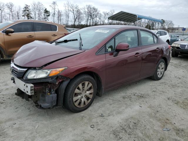 Photo 1 from auction – 2012 HONDA CIVIC LX with VIN 19XFB2F54CE038619
