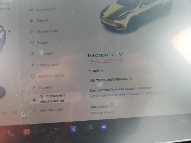 Photo 9 from auction – 2022 TESLA MODEL Y with VIN 7SAYGDEFXNF488579