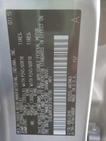 Photo 14 from auction – 2015 TOYOTA HIGHLANDER with VIN 5TDJKRFH3FS187790