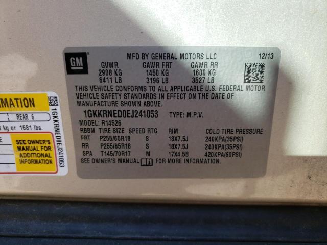 Photo 14 from auction – 2014 GMC ACADIA SLE with VIN 1GKKRNED0EJ241053