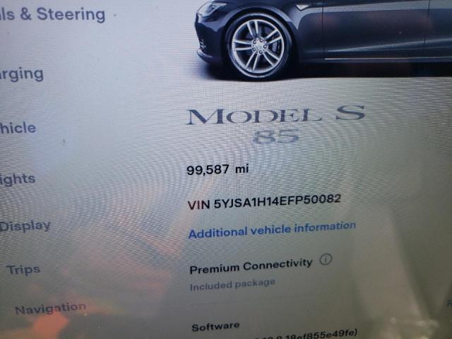 Photo 9 from auction – 2014 TESLA MODEL S with VIN 5YJSA1H14EFP50082