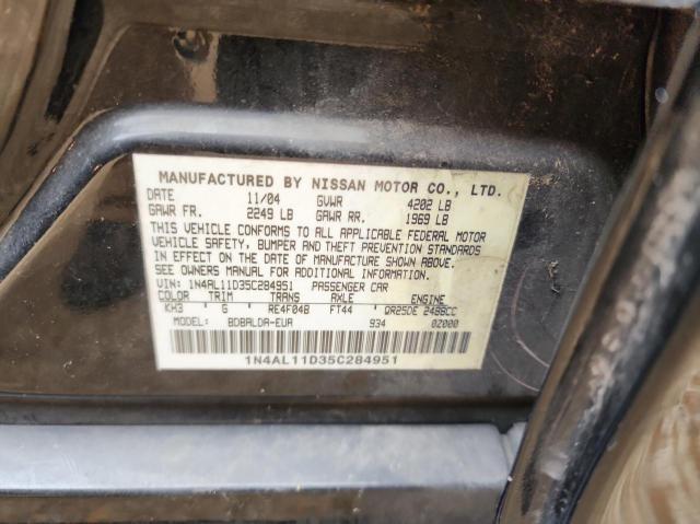 Photo 10 from auction – 2005 NISSAN ALTIMA S with VIN 1N4AL11D35C284951
