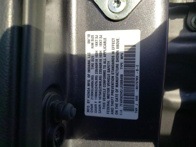 Photo 14 from auction – 2018 HONDA CR-V EX with VIN 7FARW2H51JE088498