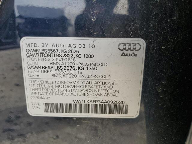 Photo 14 from auction – 2010 AUDI Q5 PREMIUM with VIN WA1LKAFP3AA092535