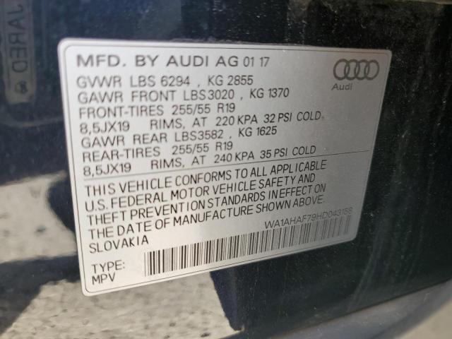 Photo 14 from auction – 2017 AUDI Q7 PREMIUM with VIN WA1AHAF79HD043158