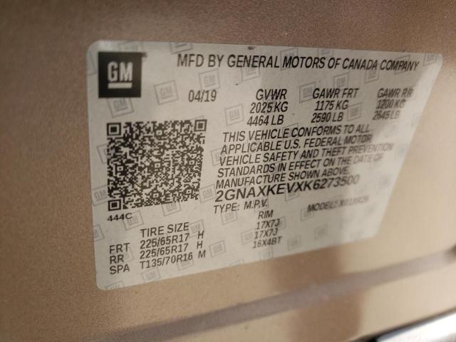 Photo 14 from auction – 2019 CHEVROLET EQUINOX LT with VIN 2GNAXKEVXK6273500