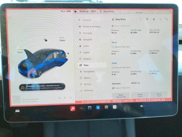 Photo 9 from auction – 2021 TESLA MODEL 3 with VIN 5YJ3E1EB6MF999746