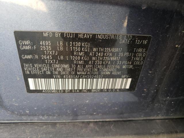 Снимка 14 от търг – 2017 SUBARU OUTBACK 2. с VIN 4S4BSAFC8H3324037