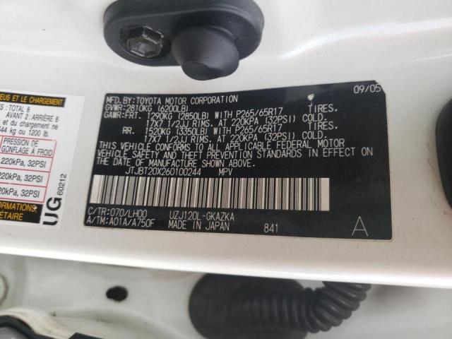 Photo 14 from auction – 2006 LEXUS GX 470 with VIN JTJBT20X260100244