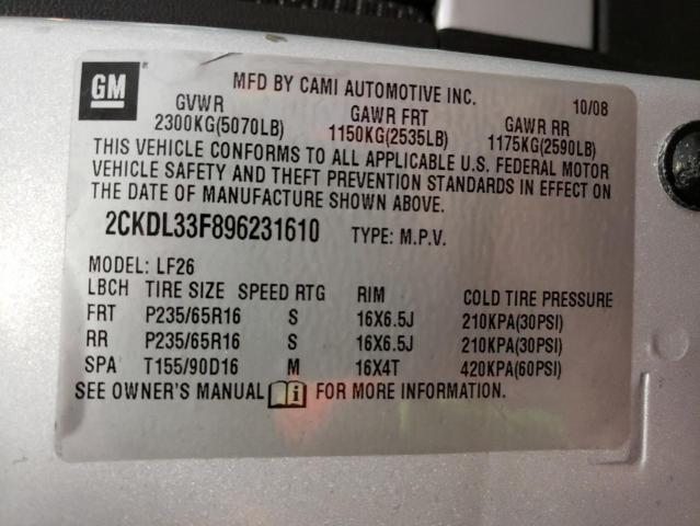 Photo 14 from auction – 2009 PONTIAC TORRENT with VIN 2CKDL33F896231610